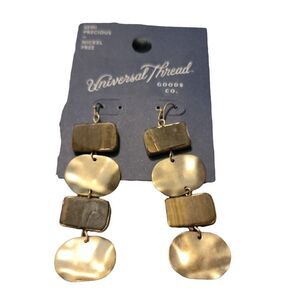 Universal Thread Womens Golden Nickel Free Semi Precious Stone Dangle Earring